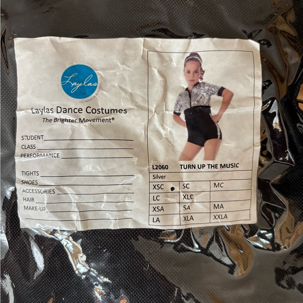 Laylas Silver Unitard with Jacket Dance Costume - extra small child